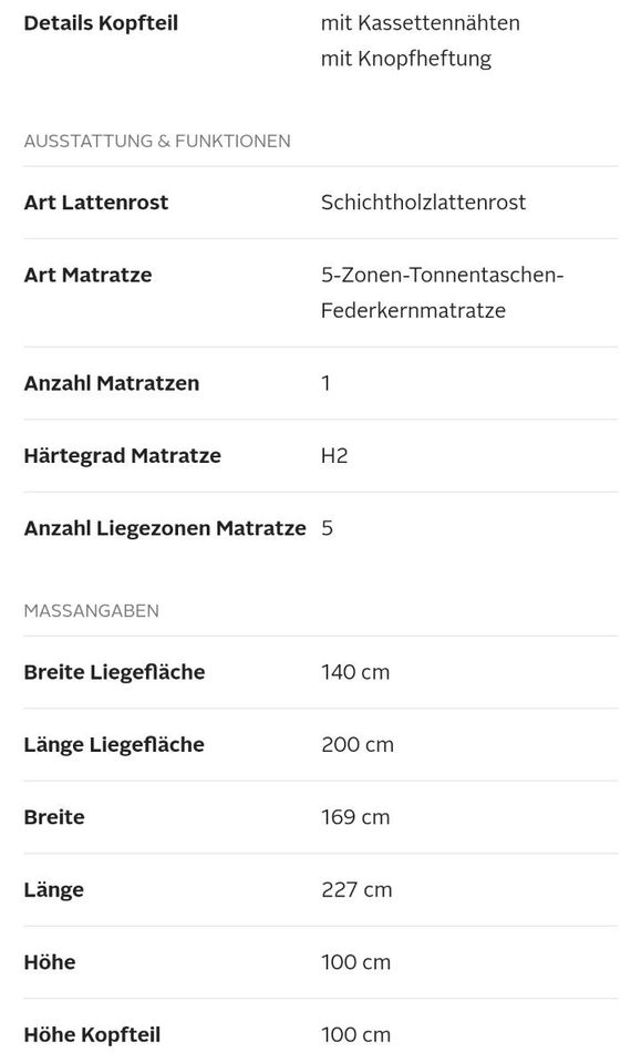 Polsterbett 140x200 Tom Tailor in Westoverledingen