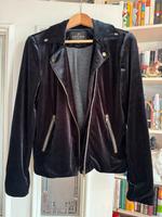 Review Jacke Jacket schwarz Samt wie Lederjacke Swaetshirtstoff M Wandsbek - Hamburg Eilbek Vorschau