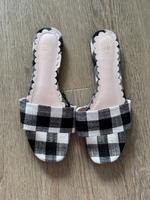 Flache Sandalen in schwarz/ weiß Berlin - Schöneberg Vorschau