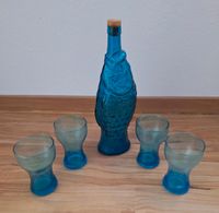 Deko Glasflasche in Fischform, 4 Gläser, blau8 Hessen - Groß-Gerau Vorschau