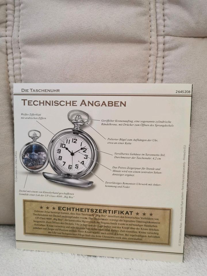 Taschenuhr mit Echtheitszertifikat in Plochingen