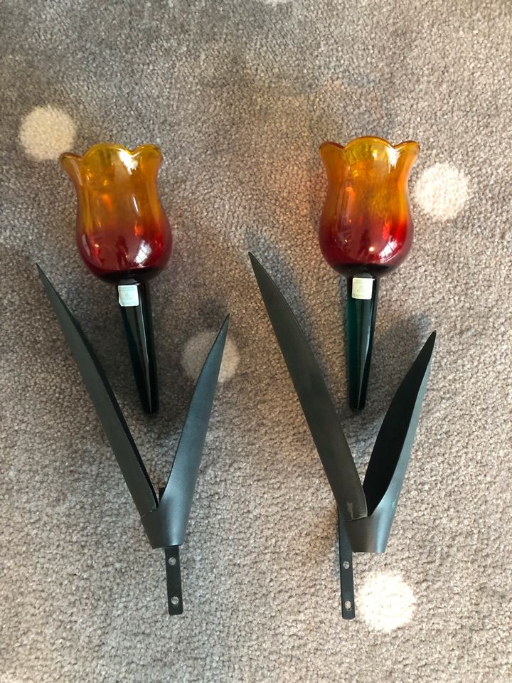 Partylite Tulip Tulpen Wand Kerzenhalter aus Glas und Metall in Leiferde