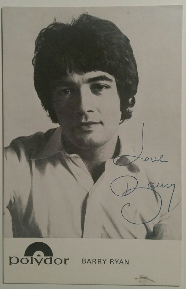 Barry Ryan Autogrammkarte signiert von 1969 in Bremen