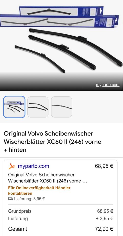 Original VOLVO XC60  Öl+ Wischblätter vorn hinten neu in Loxstedt