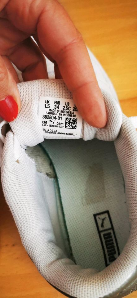 Puma Sneakers Gr. 34 weiß top Zustand in Freiburg im Breisgau