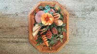 Deko Landhaus Blume orange Holz Wandbild Bild Handarbeit Bayern - Bayreuth Vorschau