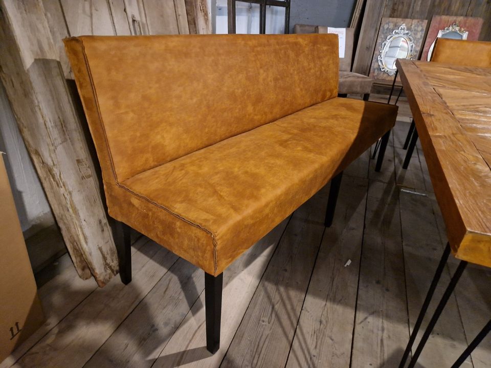 ! ! ABVERKAUF ! ! Sitzbank Kevin | 200cm | recy. Leder | Cognac in Düsseldorf