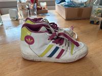 Adidas Sneaker (w, 41 1/3, weiß, violett, gelb) Nordrhein-Westfalen - Mettmann Vorschau