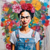 Alles muss raus!  Motiv Frida Kahlo 110x110 Leinwand/Pop Art München - Ludwigsvorstadt-Isarvorstadt Vorschau