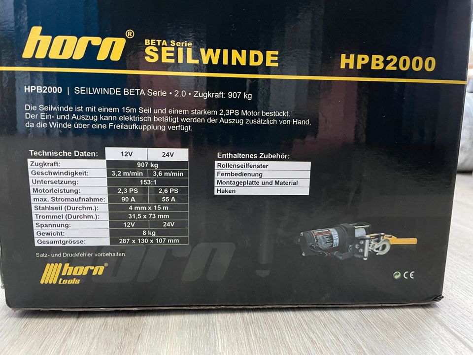 HORN Beta 2.0 Seilwinde HPB2000 - 12V in Aurich