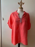 100% Leinen Bluse  Tunika kurzärmelig L/ XL Koralenrot Nordrhein-Westfalen - Neuss Vorschau