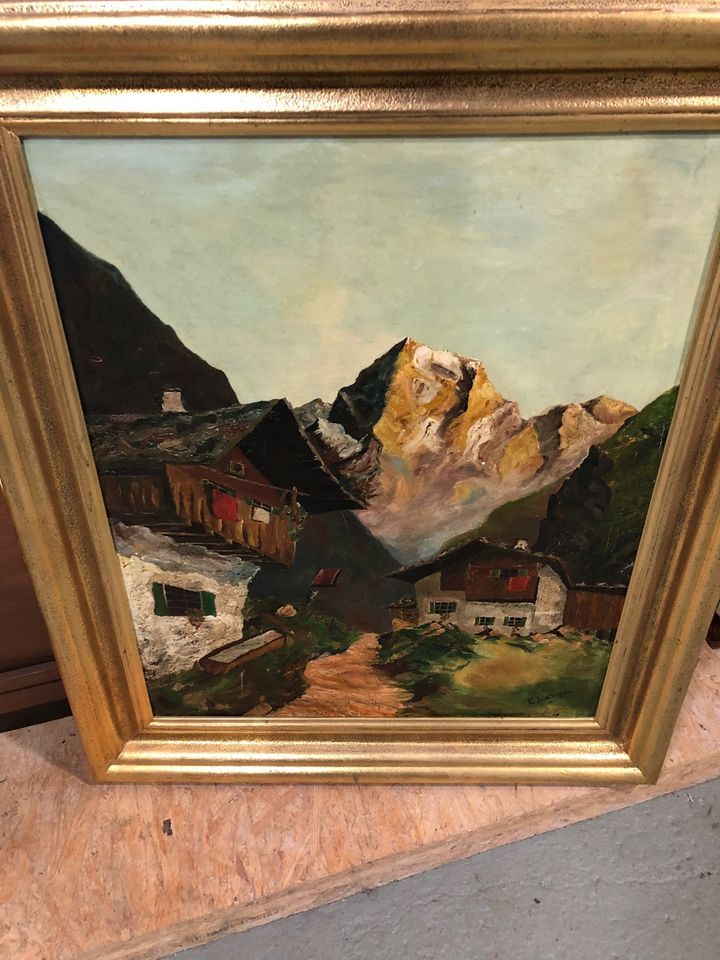 Bild Öl auf Leinwand Ölbild Kunst E. Langer 1941 in Panketal