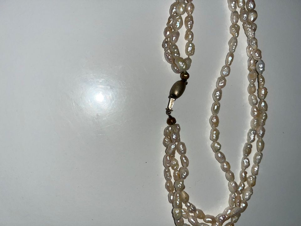 Perlenkette Halskette 925 Silber in Düsseldorf