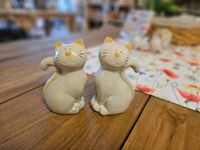 1x 2er-Set Katze creme Keramik Dekokatze Figur Skulptur Sachsen-Anhalt - Halle Vorschau