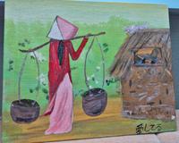 Acrylbild  "Vietnamesin  beim Wasserholen" Wandsbek - Hamburg Sasel Vorschau