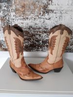 Western Stiefel Leinen/Leder Gr. 38/39 braun/beige Schleswig-Holstein - Bad Segeberg Vorschau