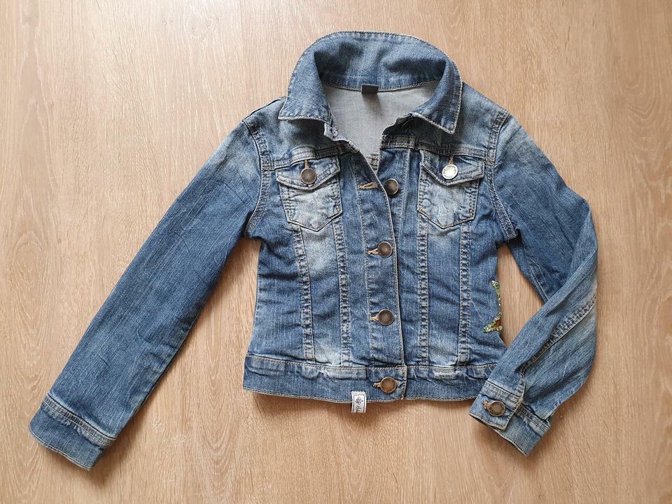 Zara Jeansjacke Jacke Jeans Unikat Stern Eule Funkelstein 116 in Ammersbek