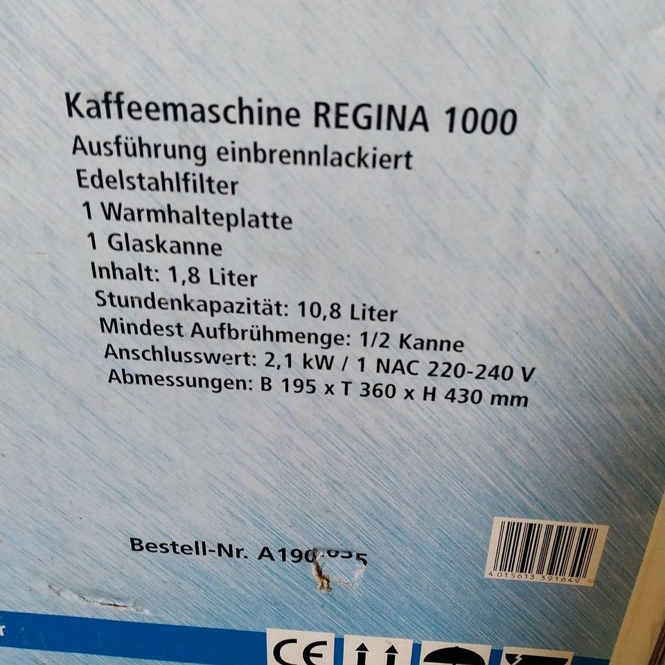 Gastro Kaffeemaschine Regina 1000 ohne Kannen in Frankfurt am Main
