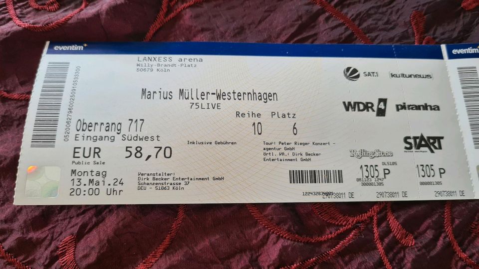 Marius Müller-Westernhagen Tickets 13.05. in Mittenaar