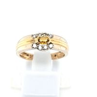 18K 750 Bicolor Gold Diamant Zitrin Unikat Damen Band Ring RG 55 Rheinland-Pfalz - Igel Vorschau