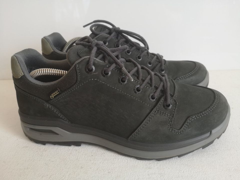 Herren Wander Schuhe LOWA LOCARNO GTX Gr 42 UK 8 grau Nubuk Leder in Erkrath