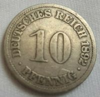 10 Pfennig 1892 Deutsches Reich selten alte Münze Dresden - Loschwitz Vorschau