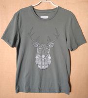 Graugrünes Shirt mit stilisiertem Hirschkopf Armedangels München - Schwabing-West Vorschau