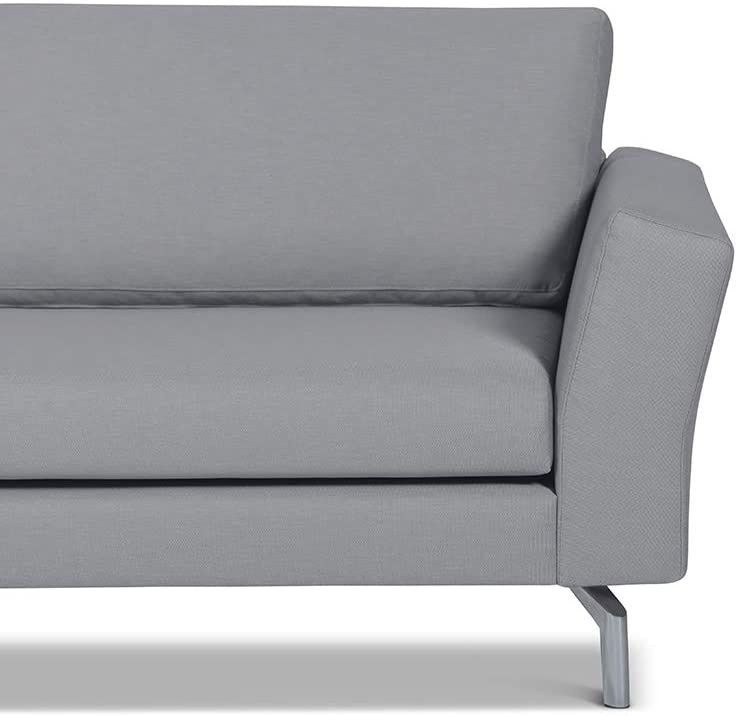 Sofa 3-Sitzer silber grau Metall Couch Strukturstoff in Bielefeld