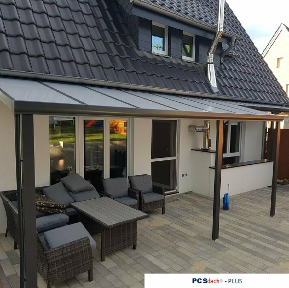 PCSdach® Aluminium-Terrassenüberdachung (16 mm PC-Stegplatten) in Herford