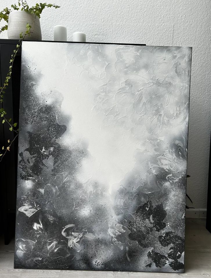 Abstrakte Malerei, Kunst, Dekoration, grau schwarz weiß, Bild xxl in Stuttgart