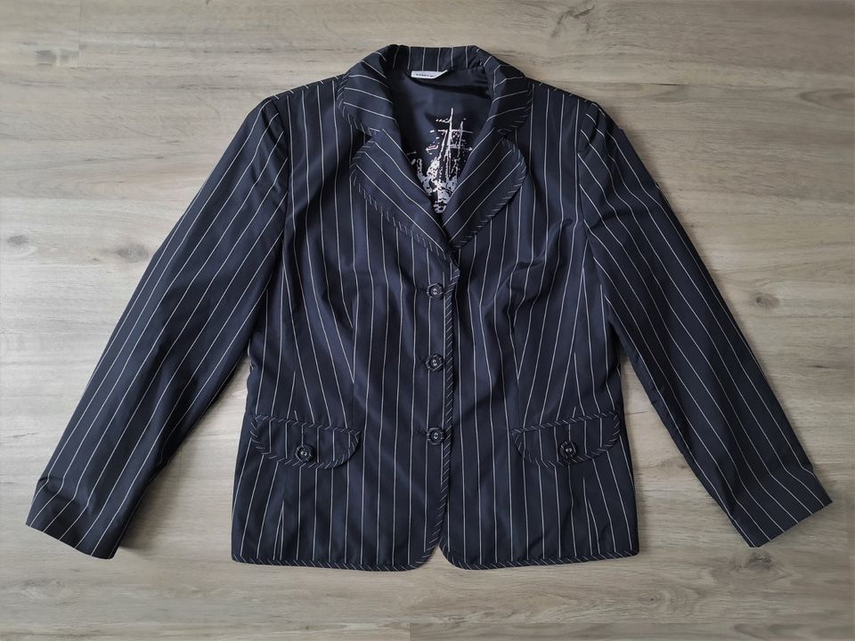 Gerry Weber Blazer Schwarz-Weiß, gestreift, ungefüttert, Gr. 42 in Witten