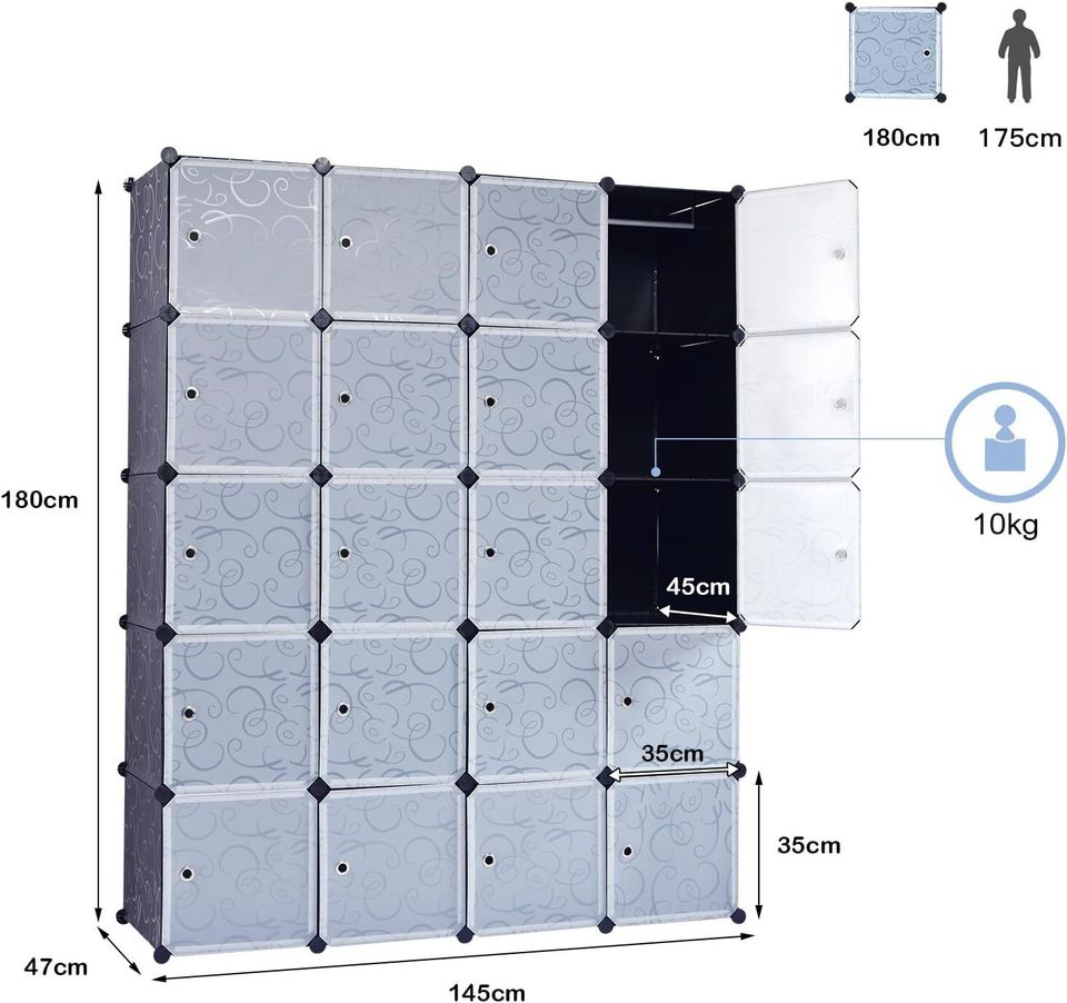 Kleiderschrank Würfelregal stapelbar Schrank 180cm Stufenregal in Weilburg