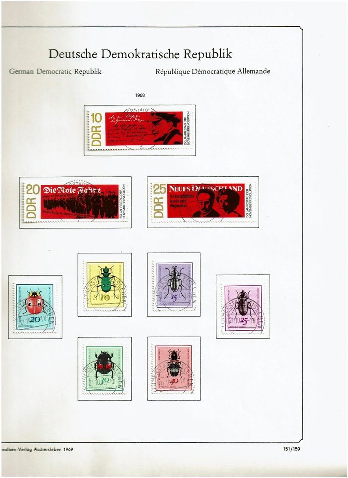 DDR 1967 - 1978 überkomplett handgestempelt im Vordruckalbum in Konstanz