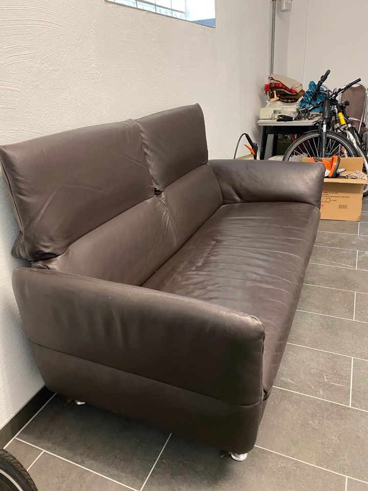 Schwarze Echt- Ledercouch Länge 190cm in Dornburg