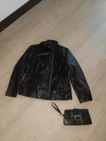 Jacke Krokooptik Gelco mit passender Clutch Gr. 42 Thüringen - Arnstadt Vorschau