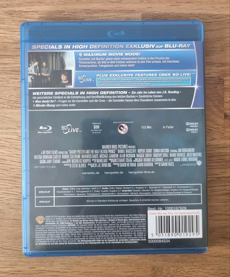 Harry Potter und der Halbblutprinz Blu-ray Disc in Moosbach b. Vohenstrauß