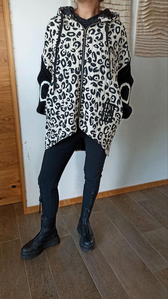 Jacke Oversize Leoprint Lagenlook M L Übergangsjacke in Korbußen