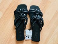 Zara Schlappen Sandalen Sandaletten Leder 39 schwarz Nürnberg (Mittelfr) - Nordstadt Vorschau