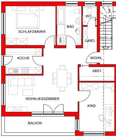 3-Zimmer-Wohnung mit Balkon in Wiesentheid *NEUBAU* in Wiesentheid