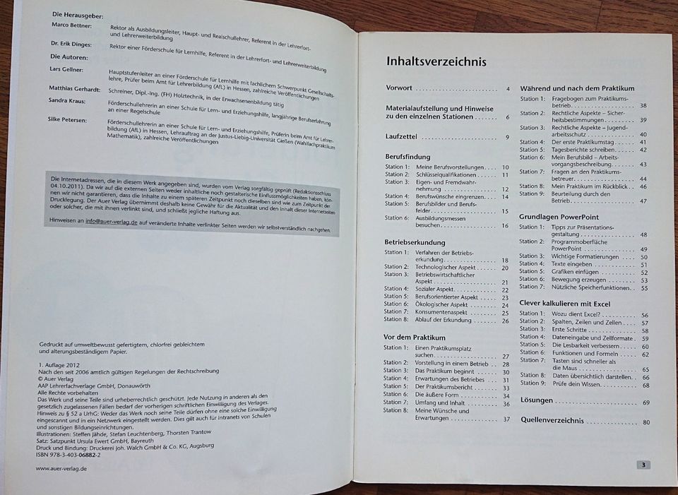 Unterrichtsmaterial berufl Orientierung Sek1: 4 Hefte AUER/PERSEN in Karlsruhe