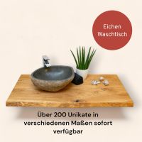 Waschtisch Eiche Holzplatte Massivholz Aufsatzbecken Naturkante geölt Nordrhein-Westfalen - Marsberg Vorschau