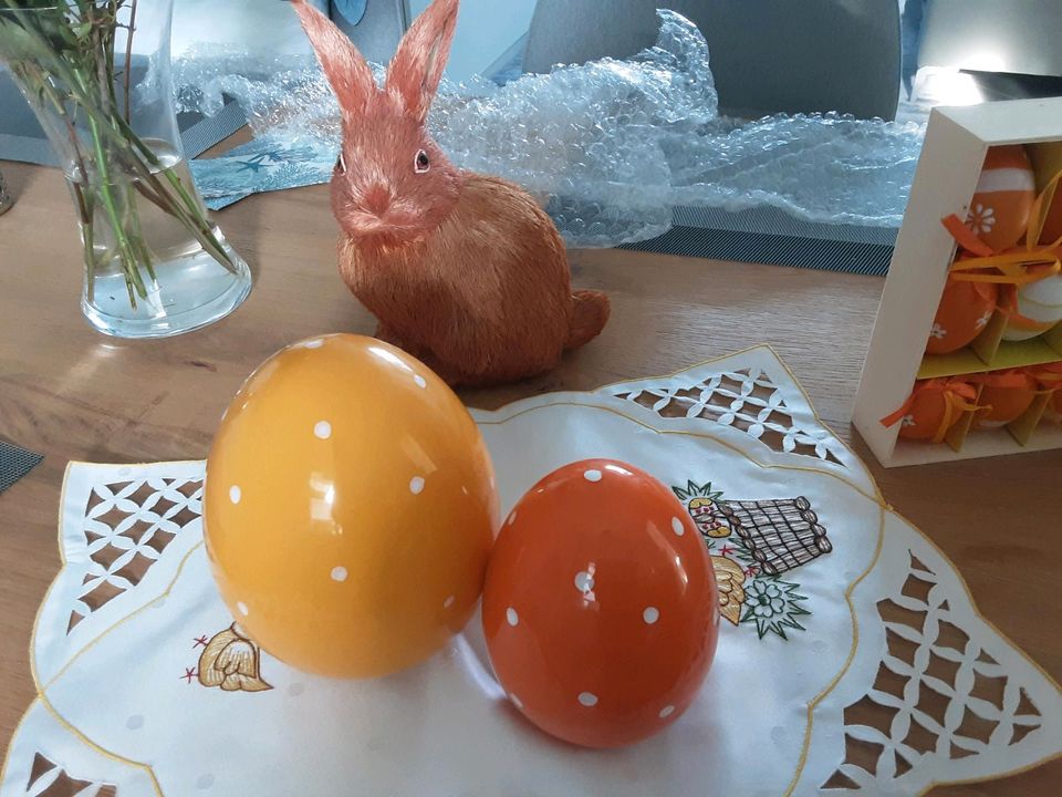 Osterdeko Vase Übertopf Keramikeier Hase in Zeitz