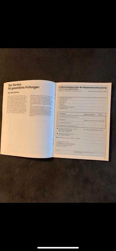 VW Golf 2 1986 Serviceplan Blau Bordmappe Bedienungsanleitung in Schmelz