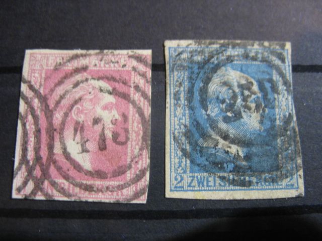 Briefmarken Preußen MINr. 6 und Nr. 7 gestempelt in Konstanz