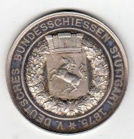 Stuttgart Medaille 1875 Stuttgart V. Deutsche Bundesschießen Baden-Württemberg - Freiburg im Breisgau Vorschau