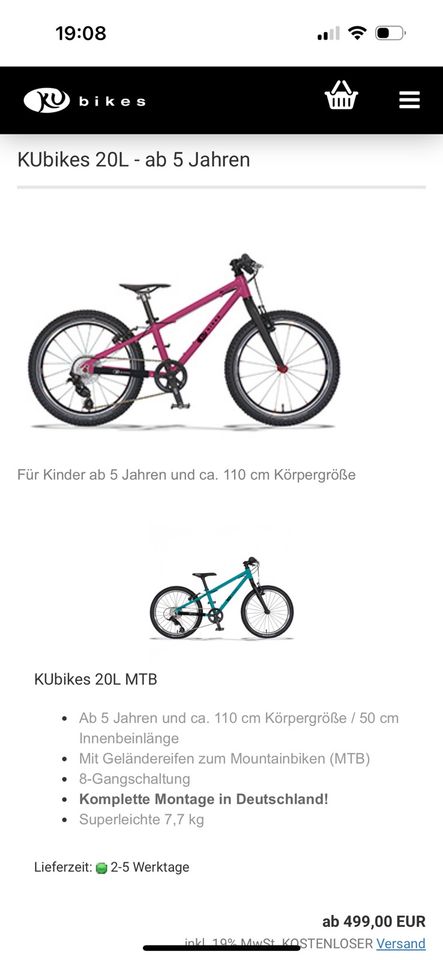 Kinder Fahrrad ab 5Jahren und 110cm Körpergröße in Düsseldorf