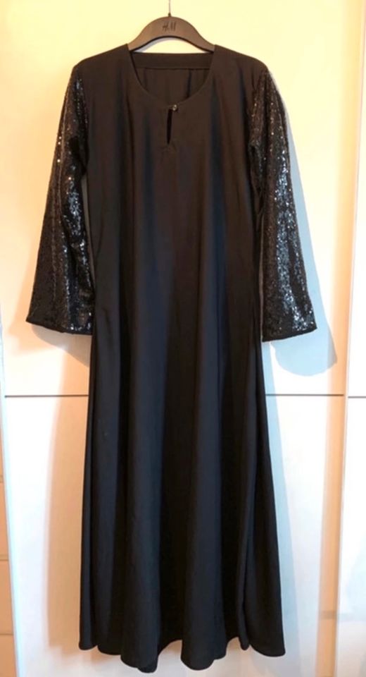 Abaya Kleid, arabisch, schwarz, Pailletten Ärmel in Dortmund