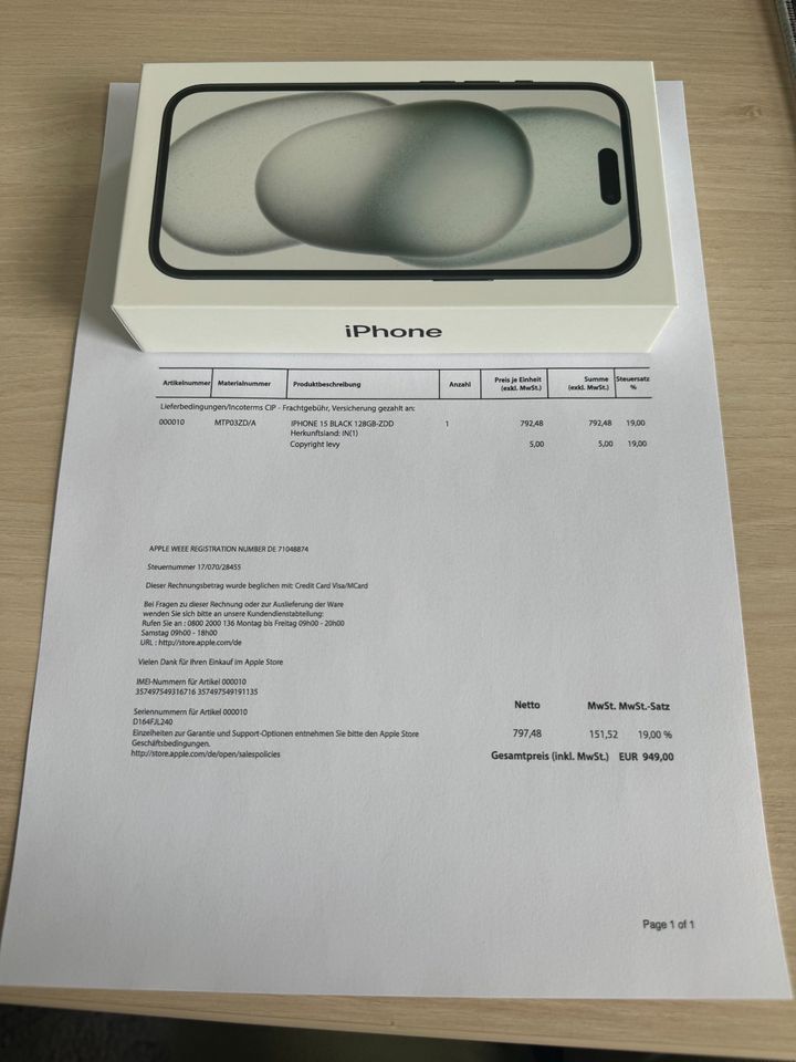 Apple 15" Schwarz 128GB versiegelt - neu - Nur Abholung! in Nürnberg (Mittelfr)