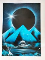 Spraybild Astro Pyramiden blau Unikat Spanien #03 – Poster 50x70 Niedersachsen - Osnabrück Vorschau