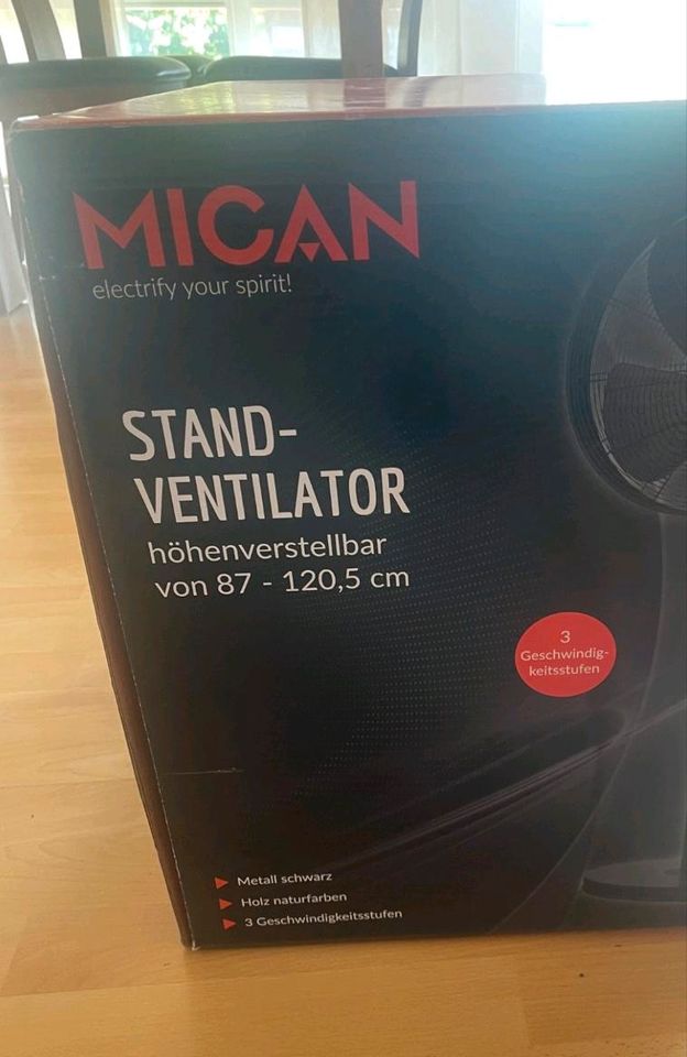 MICAN NEU Ventilator höhenverstallbar 87cm bis 120cm in Dieburg